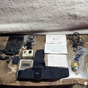 GoPro HD HERO Action Camera Bundle OS Silver 1080p Mounts SD Card YHDC5170